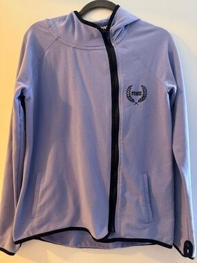 PINK Victoria's Secret Lavender Hooded Zip Jacket with Black Trim